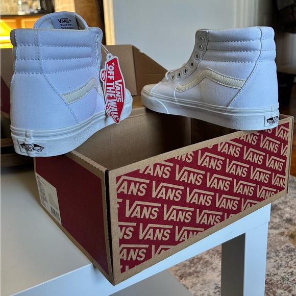 Vans White High-Top Sk8-Style Canvas Sneakers - Picture 4 of 4